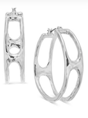 Style & Co. Silver Textured Hoop Earrings